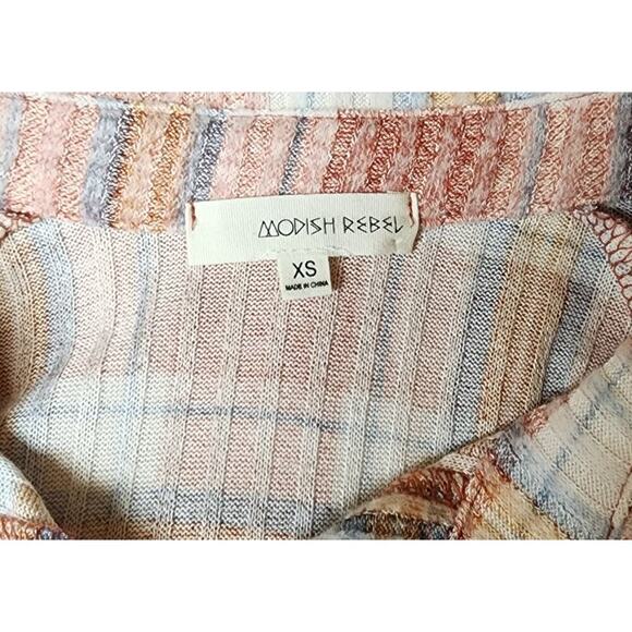 Modish Rebel Womens Size XS Pink Button Up Plaid Shirt Soft Long-Sleeve Blouse - Picture 7 of 7